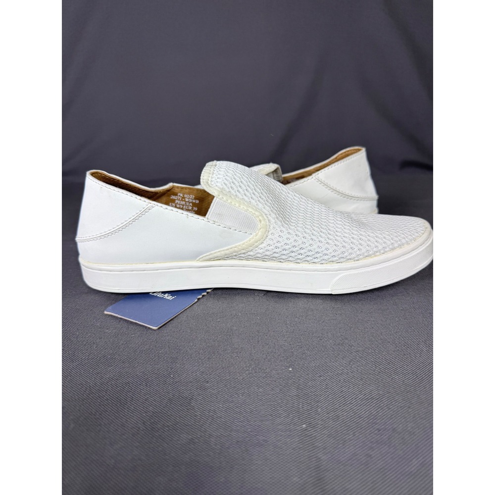 OluKai Pehuea Womens 9 New White Mesh Slip On Sneakers Flip Flop Beach Island - Picture 8 of 13